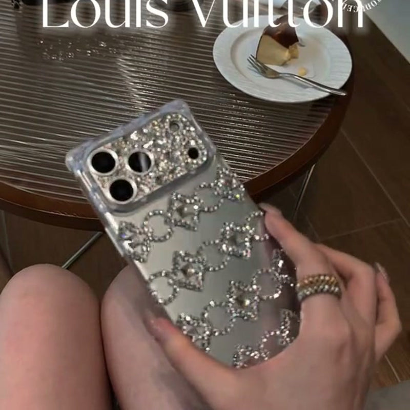 Silver Crystal Lace Chain iPhone Case