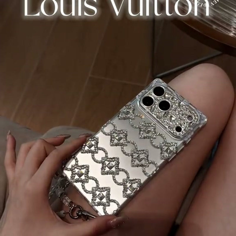 Silver Crystal Lace Chain iPhone Case