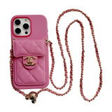 Crossbody Metal Buckle Leather iPhone Case