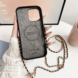 Crossbody Metal Buckle Leather iPhone Case