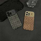Classic Letters Leather iPhone Case