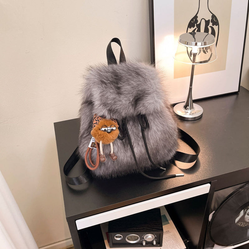 Fashionable Fluff Student Schoolbag Backpack