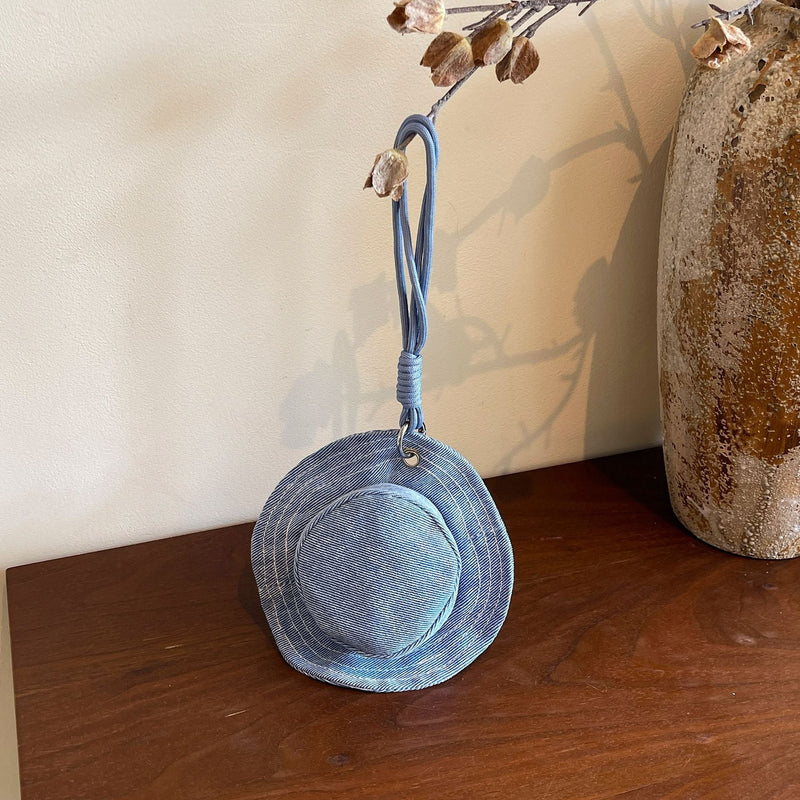 Creative Hat Change Mini Denim Headphones Storage Handbag
