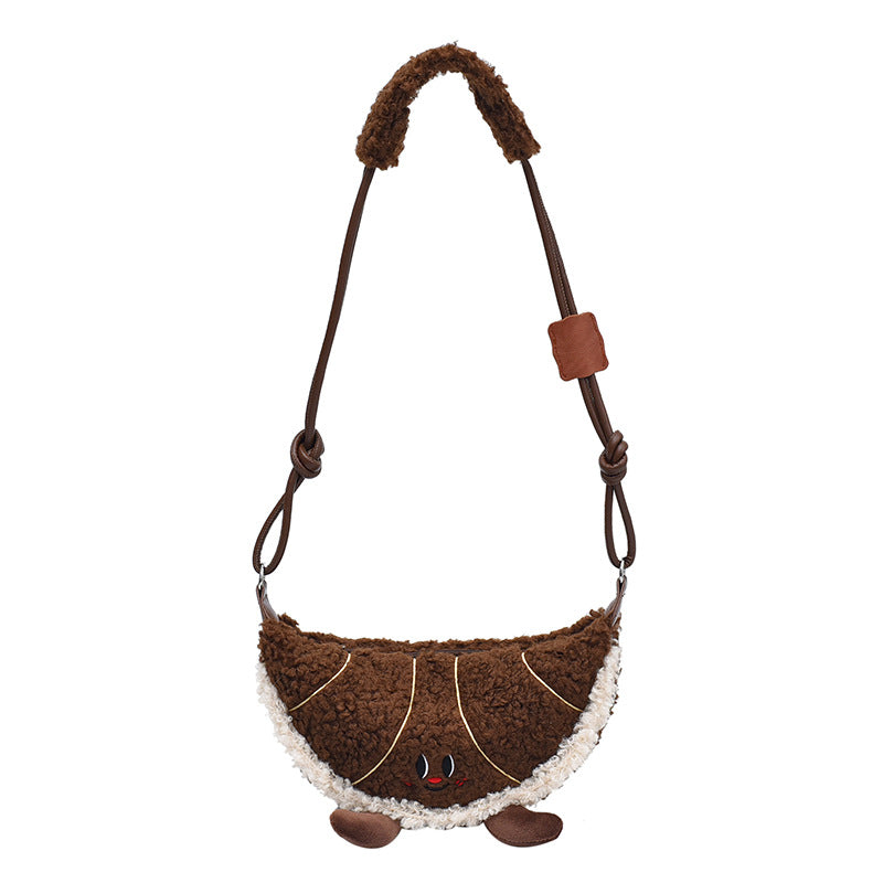 Maillard Style Cute Croissant Shoulder Bag for Commuters