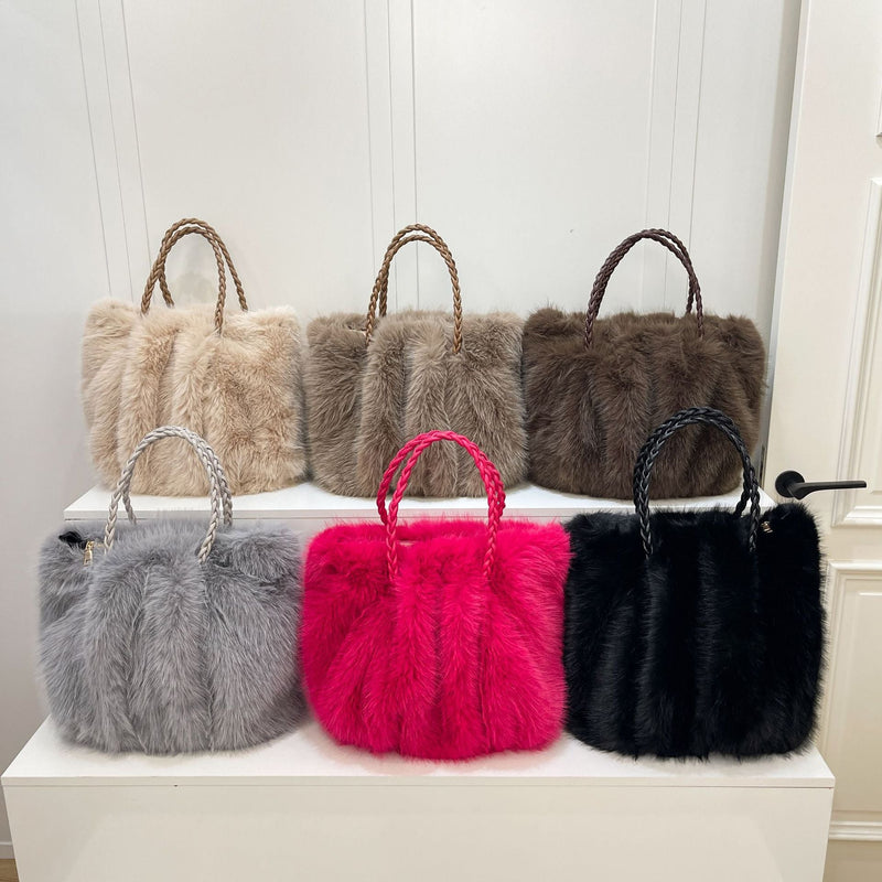 Fashion Plush Cloud Bag Large Capacity Fluffy Tote Casual Shoulder Bag