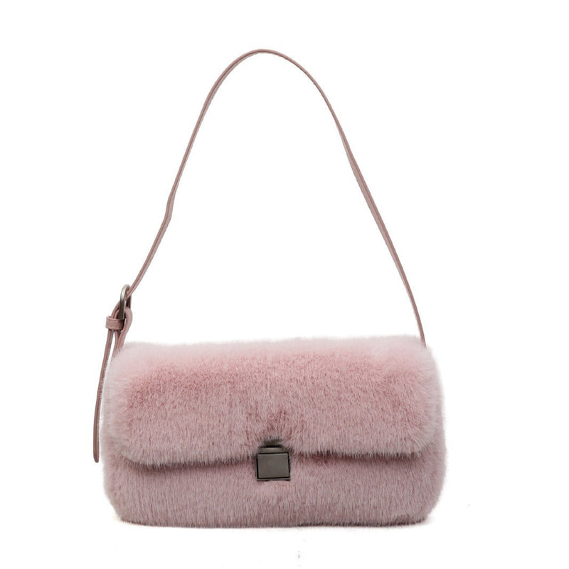 Autumn Fashionable Chain Plush Bag Large Capacity Casual Handbag