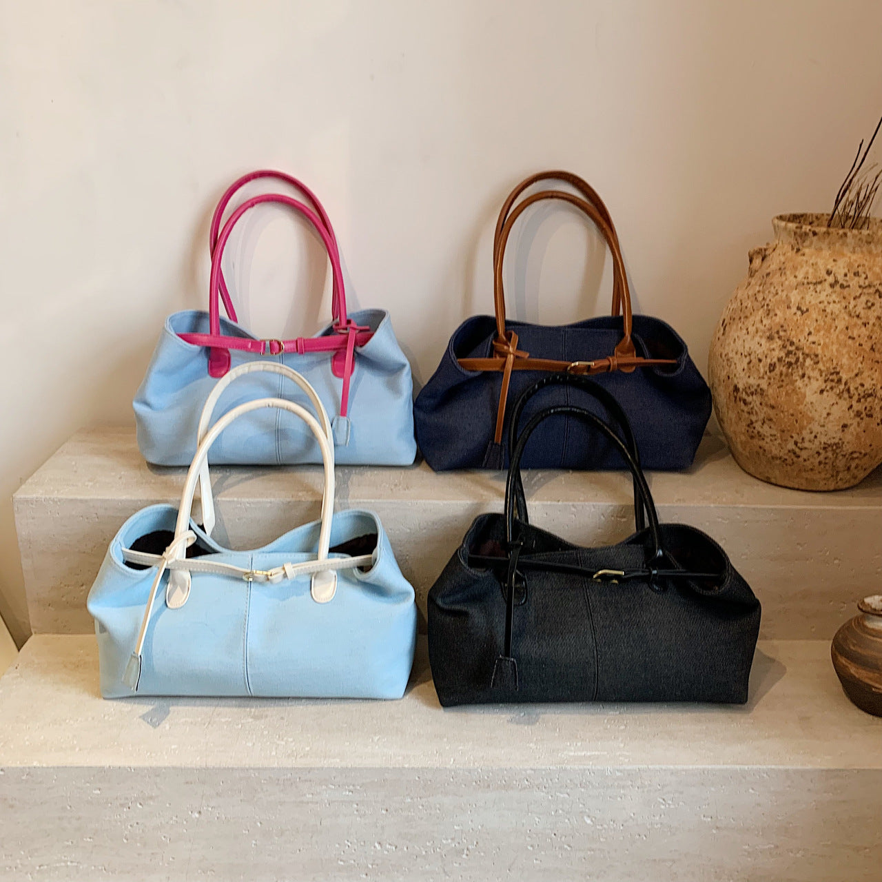 Denim Large-Capacity Tote Bag Women's Shoulder Handbag