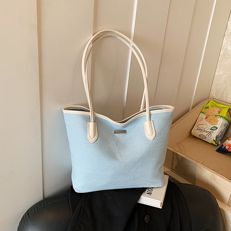 Commuting Denim Shoulder Bag High-End Versatile Tote