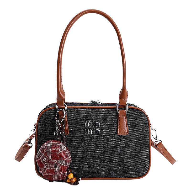 Miu Large-Capacity Square Denim Shoulder Bag
