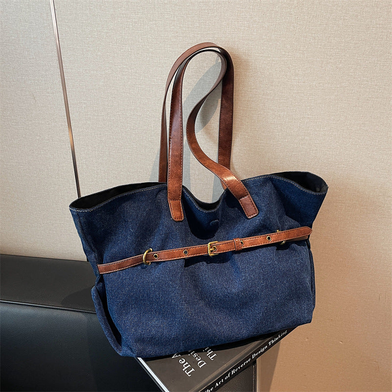 Large-Capacity Canvas Tote Bag for Commuting