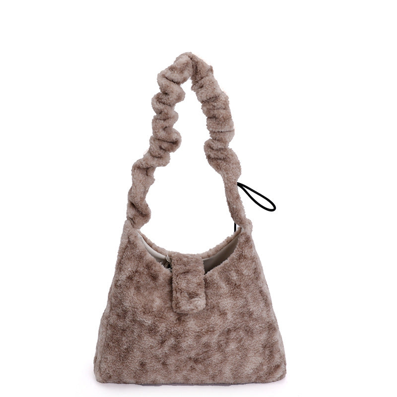 Niche Plush Fashion Women's Shoulder Bag Large Capacity Portable Messenger