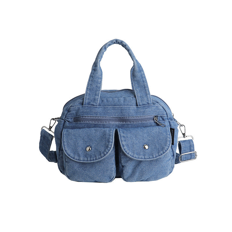 Trendy Large-Capacity Denim Messenger Bag for Women