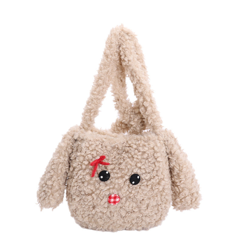 Cute Plush Puppy Shoulder Bag for Girls