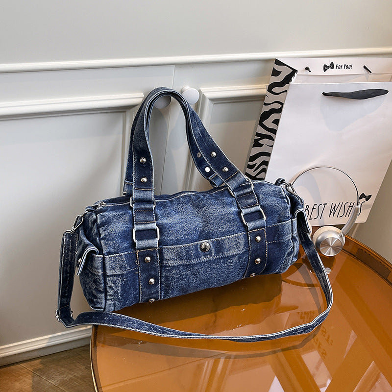 Denim Armpit Bag Large Capacity Travel Casual Messenger Bag