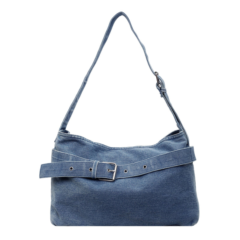 Retro Denim Shoulder Bag Large Capacity Women's Commuter Messenger Bag