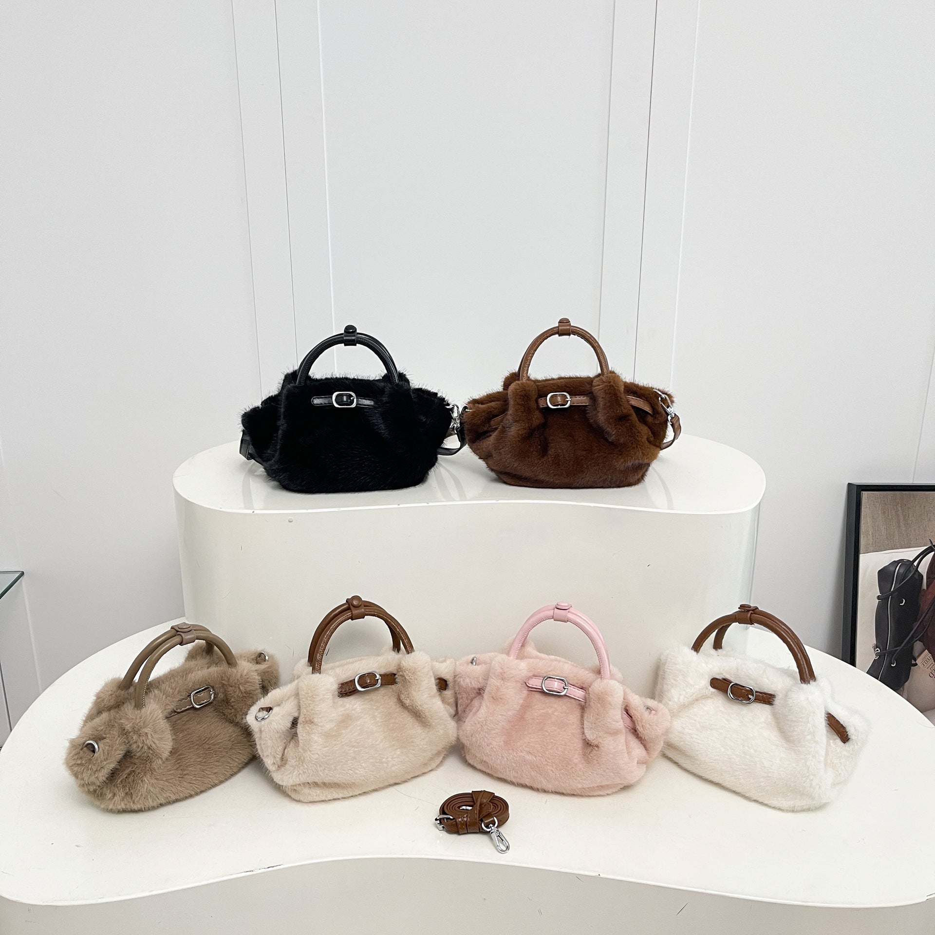 Cute Solid Color Pleated Vegetable Basket Bag for Women