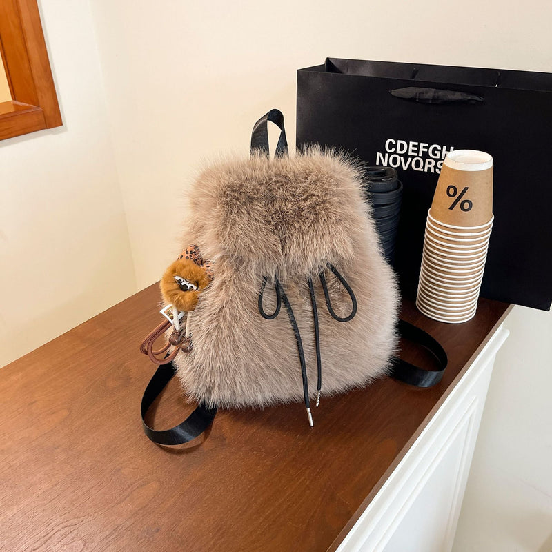 Fashionable Fluff Student Schoolbag Backpack