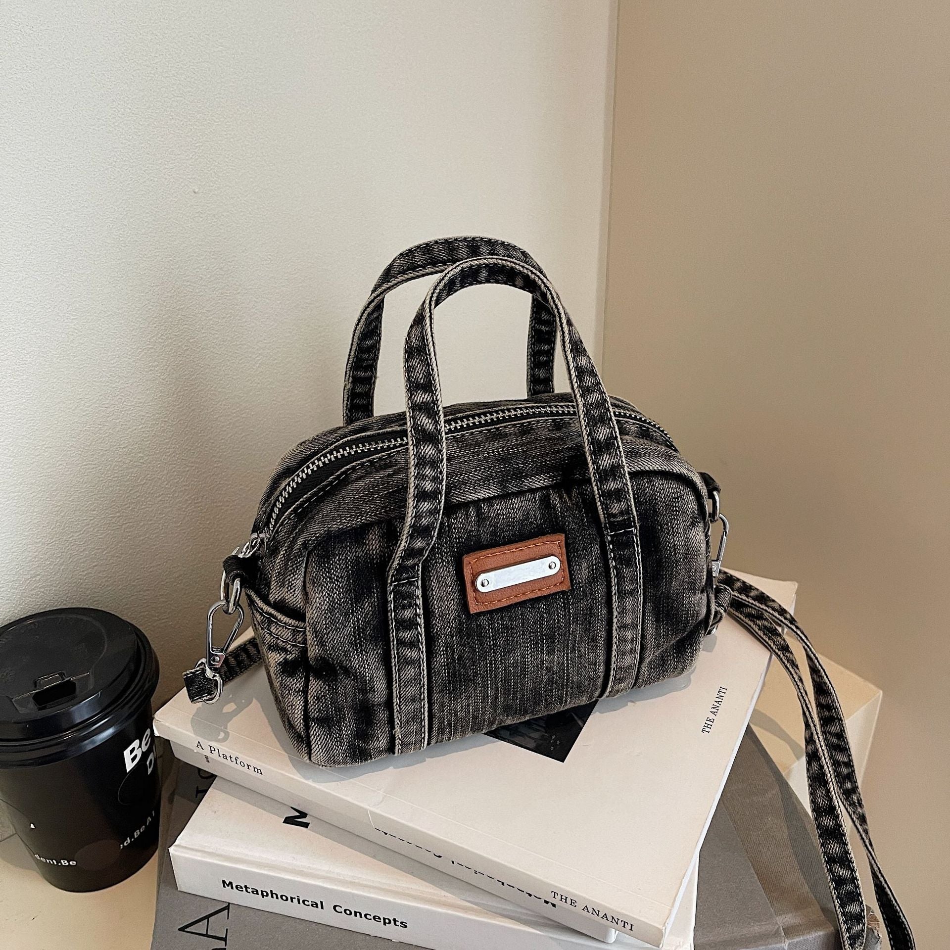 Denim Small Square Messenger Bag Female Portable Pillow Bag