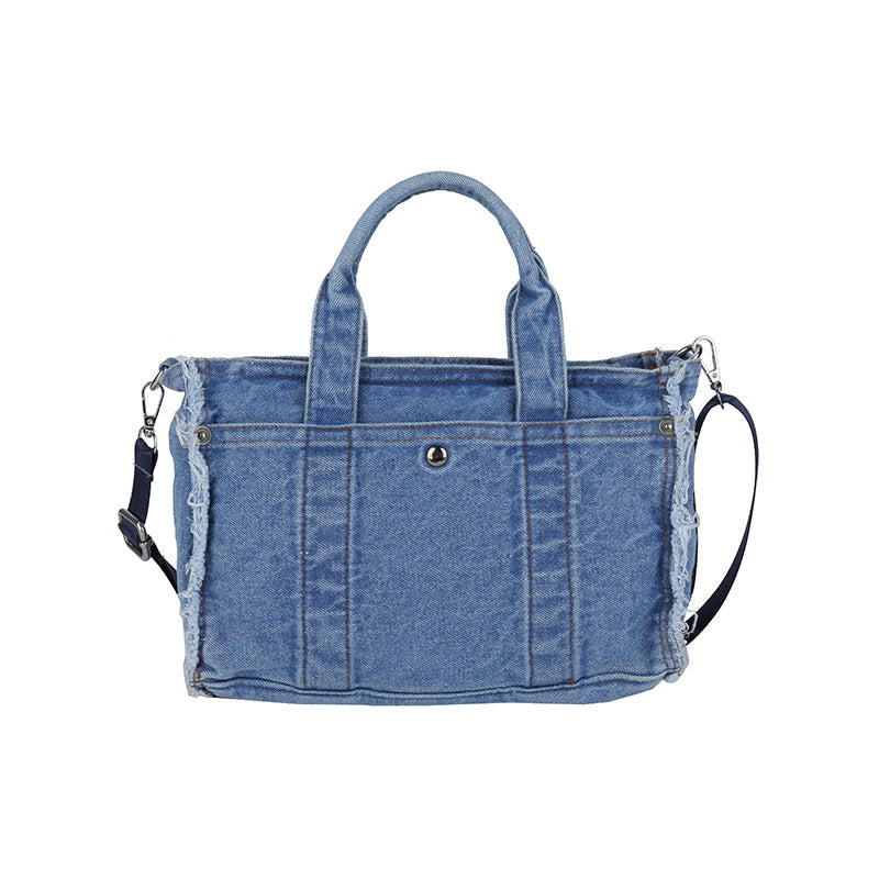 Denim Messenger Bag Large Capacity Casual Commuter Tote