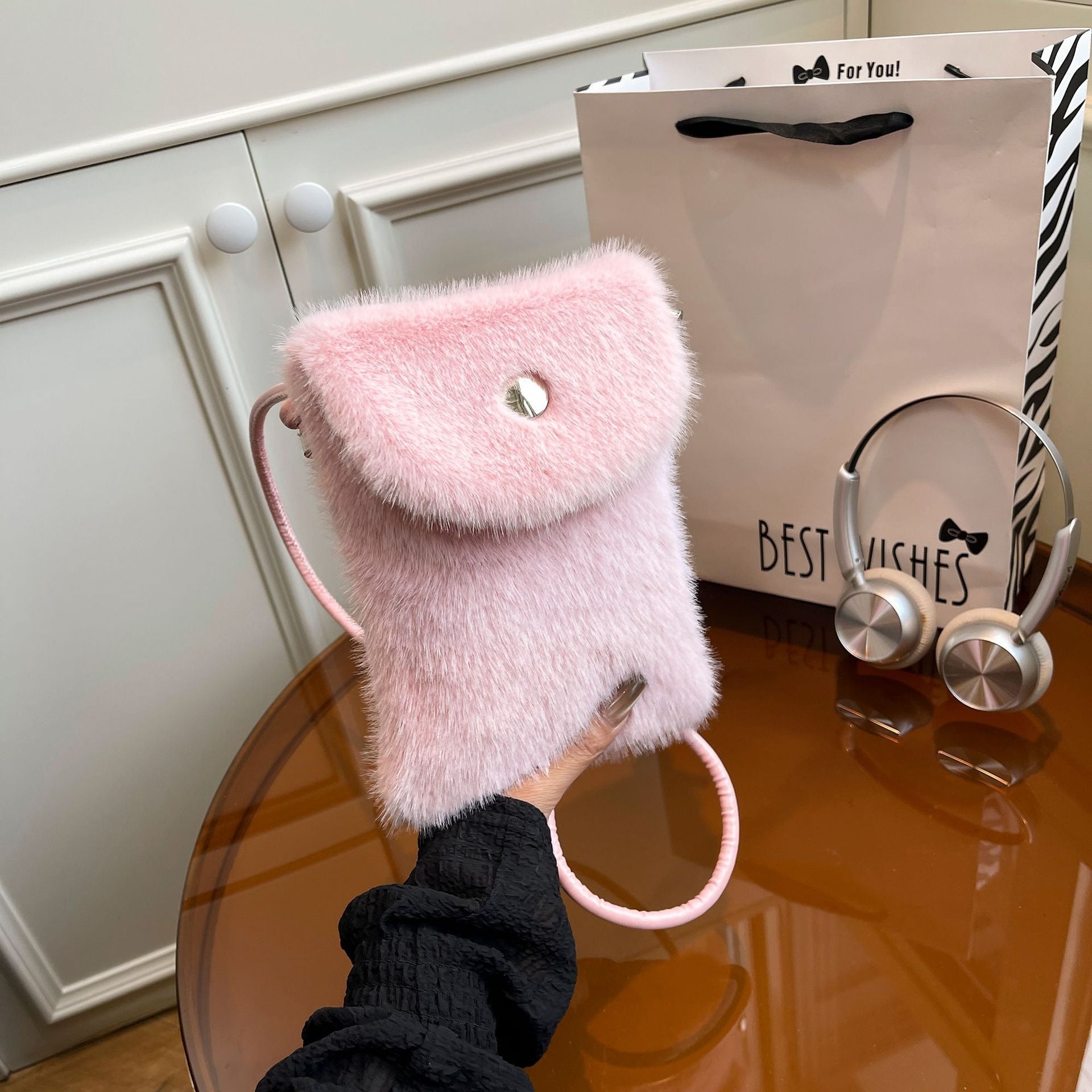 Cute Mini Plush Square Messenger Bag
