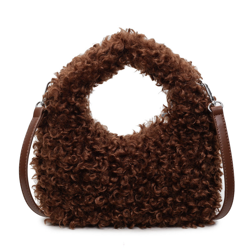 Cute Plush Shoulder Bag Fashion Trend Commuter Messenger