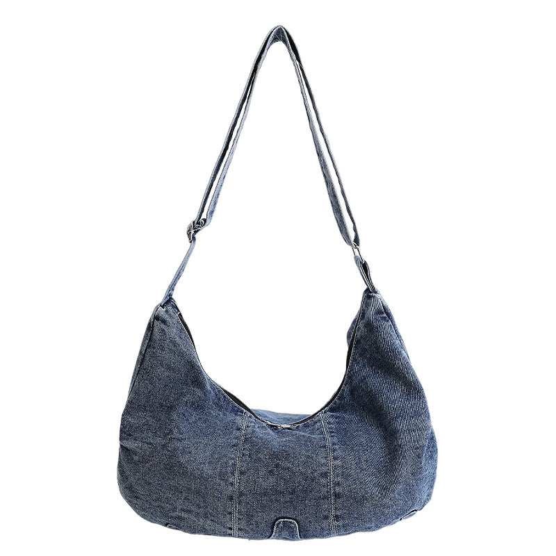 Retro Denim Dumpling Bag Large Capacity Shoulder Bag