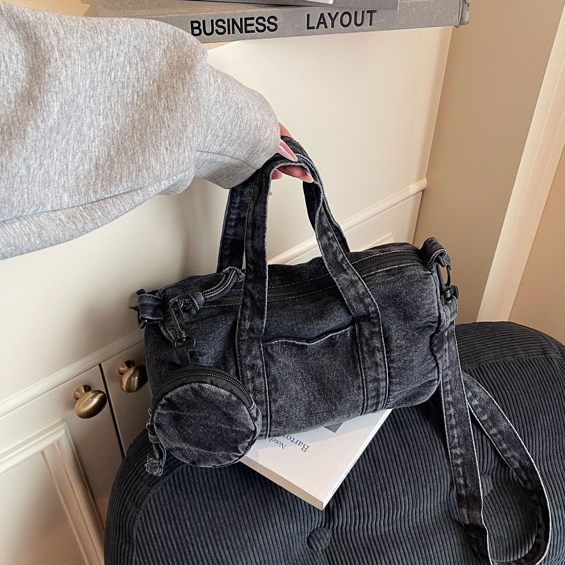 Denim Handbag Women's Shoulder Bag Casual Trendy Mother Bag