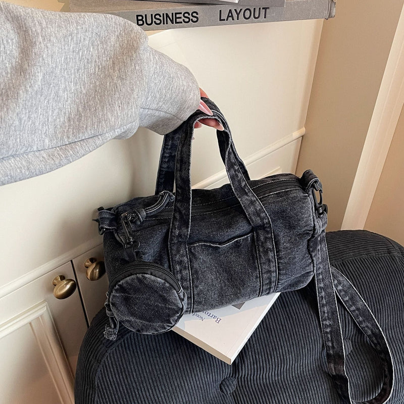 Denim Handbag Women's Shoulder Bag Casual Trendy Mother Bag