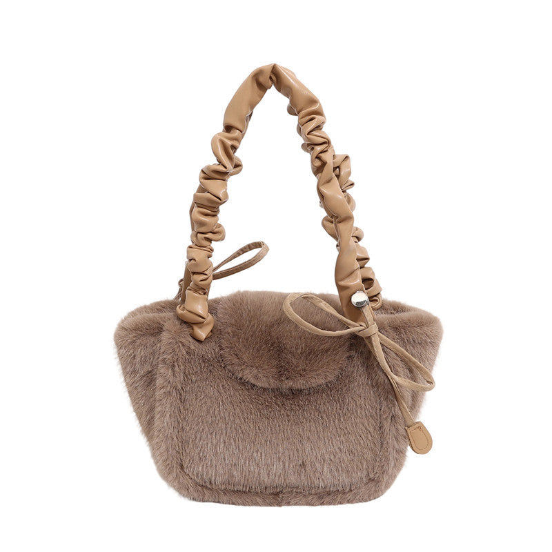 Cute Plush Vegetable Basket Shoulder Bag