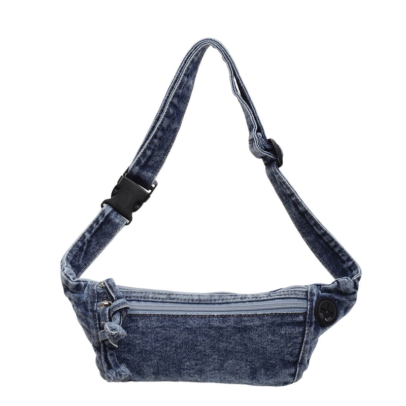 Retro Denim Fanny Pack Casual Shoulder Bag Trendy Versatile