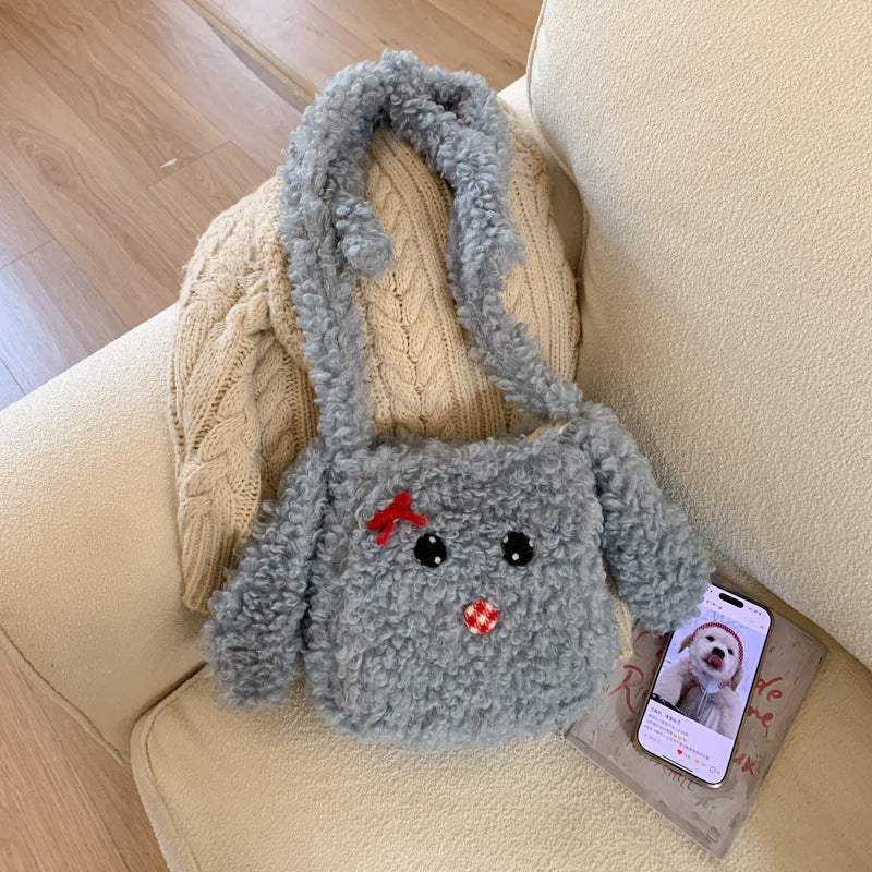 Cute Plush Puppy Shoulder Bag for Girls
