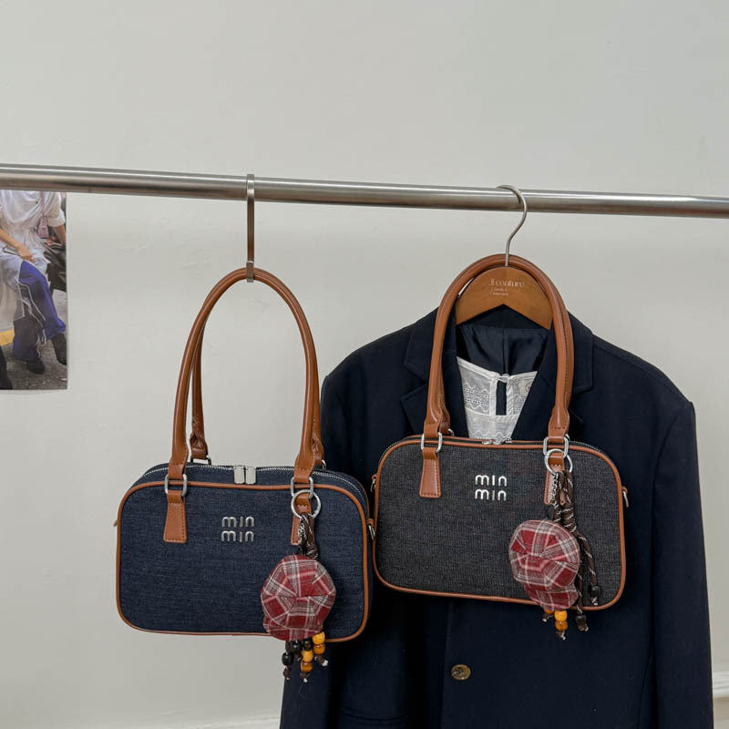 Miu Large-Capacity Square Denim Shoulder Bag