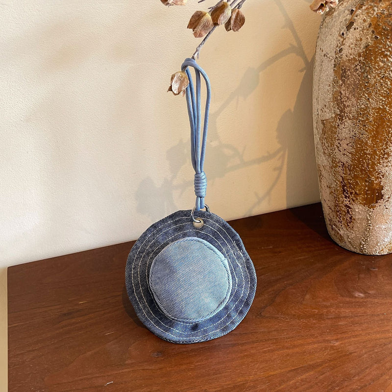 Creative Hat Change Mini Denim Headphones Storage Handbag