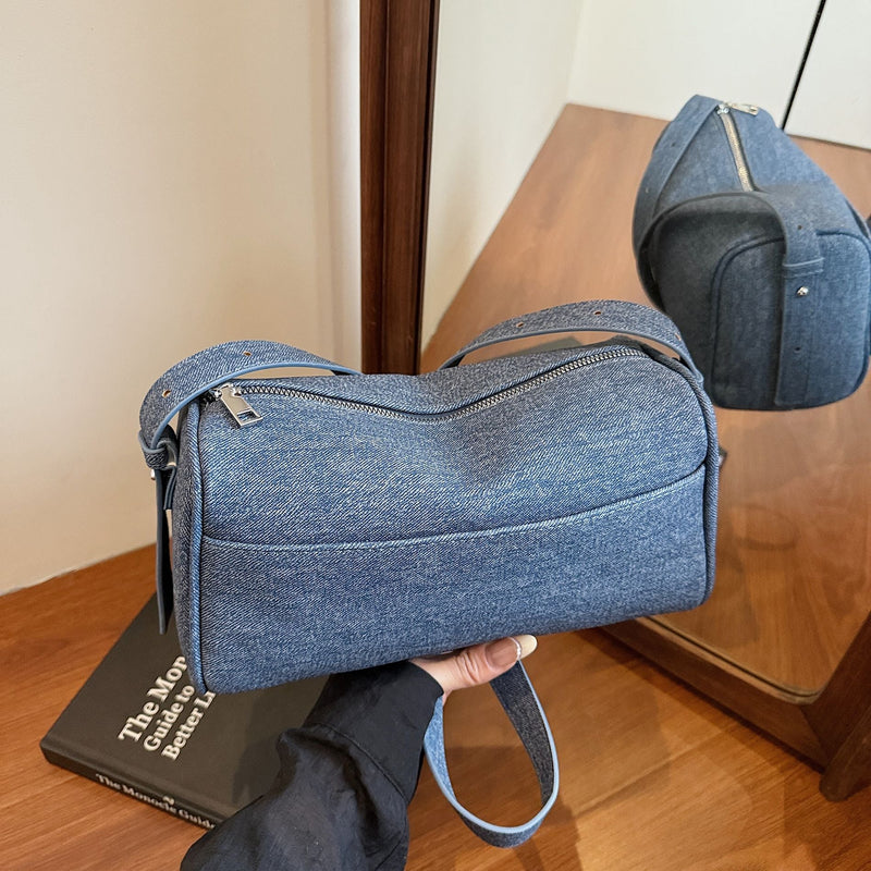 Design Version Ins Messenger Bag Denim Pillow Bag Large Capacity High Sense Personalized Shoulder Bag Women'S Bag
