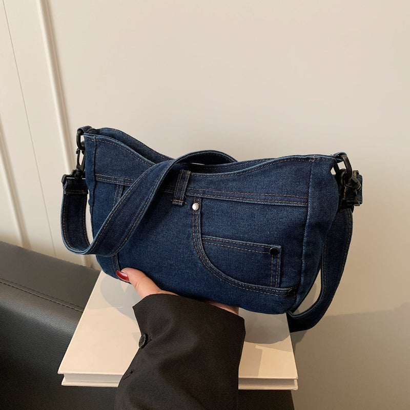 Literary Artistic Mori Denim Small Satchel Casual Retro Shoulder Bag