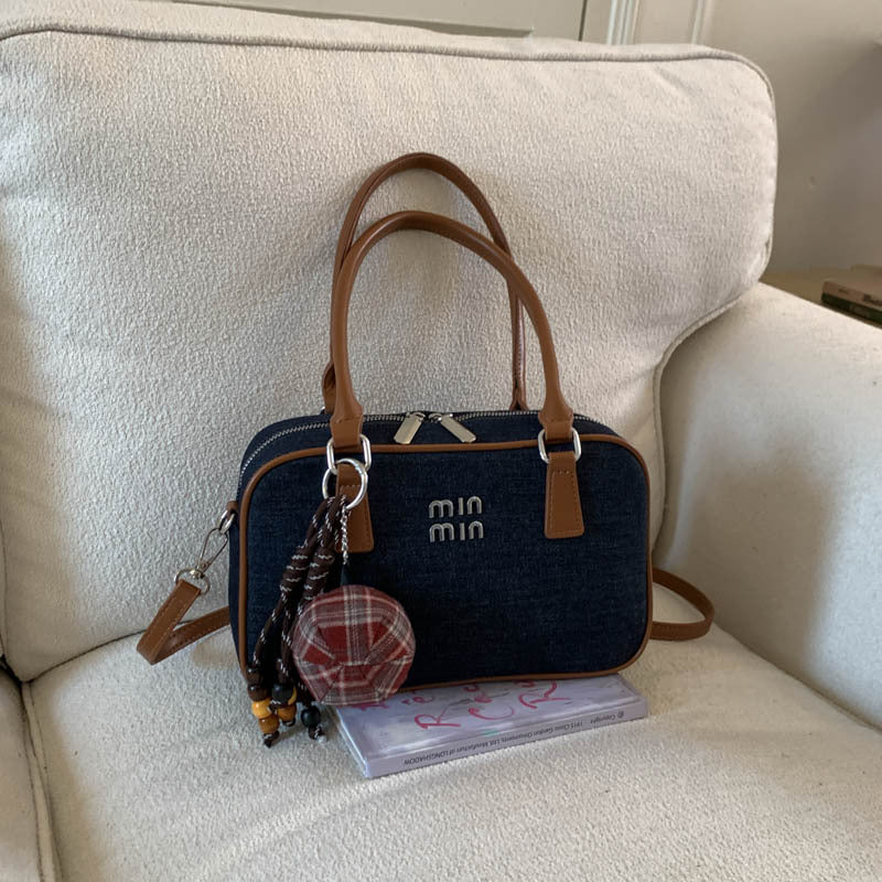 Miu Large-Capacity Square Denim Shoulder Bag