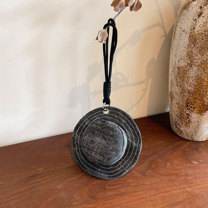 Creative Hat Change Mini Denim Headphones Storage Handbag