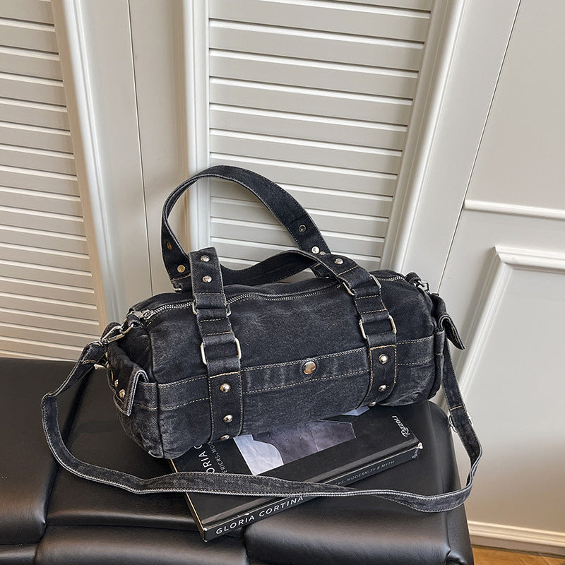 Denim Armpit Bag Large Capacity Travel Casual Messenger Bag
