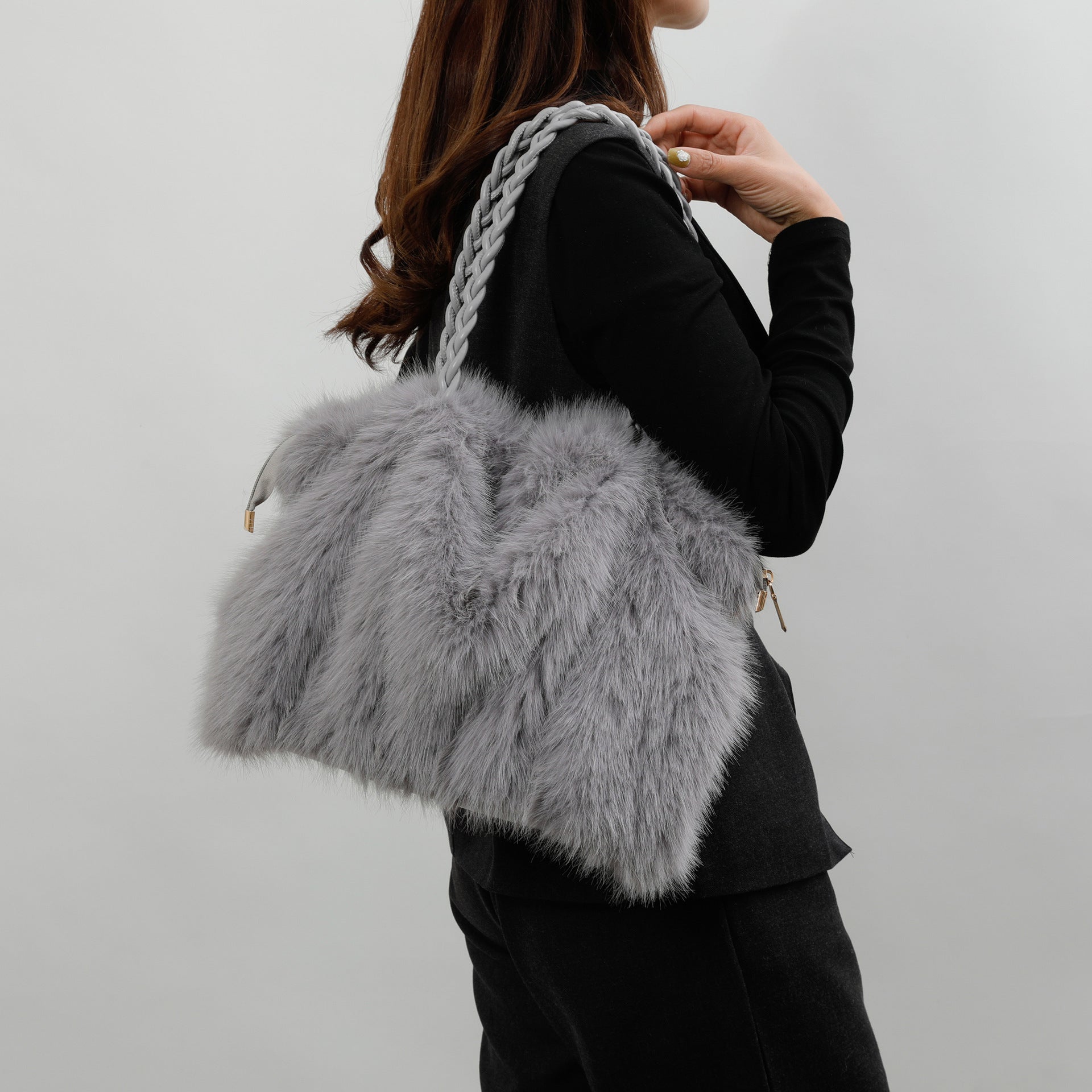 Premium Plush Fashionable Lazy Bag Large Capacity Shoulder Tote