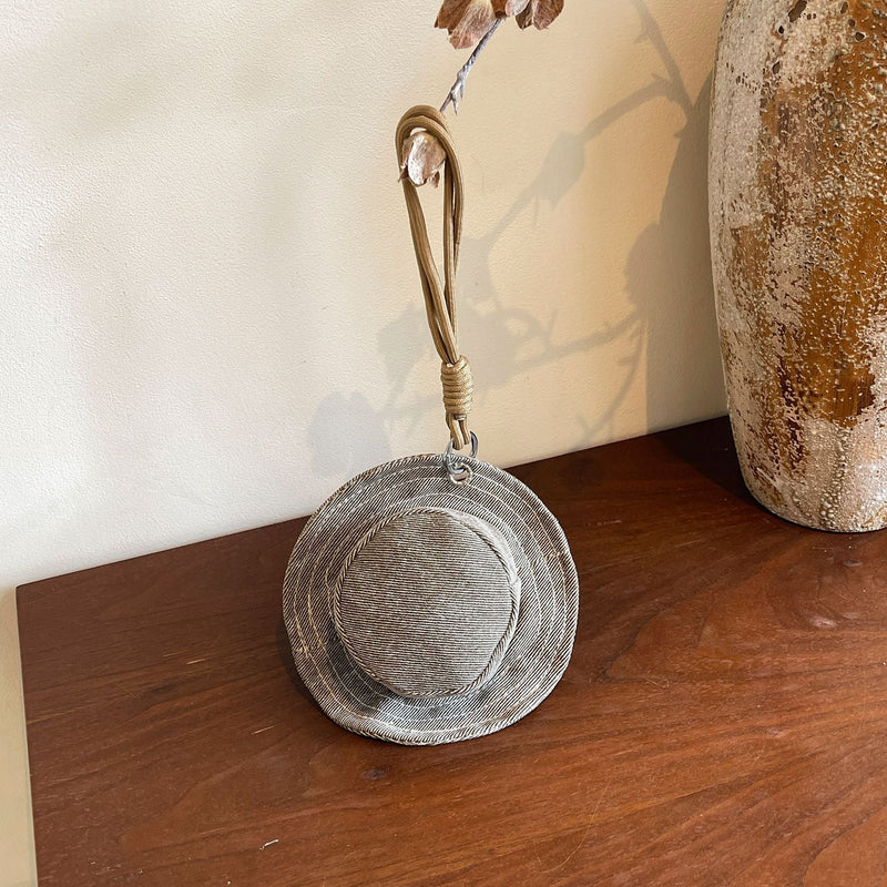 Creative Hat Change Mini Denim Headphones Storage Handbag
