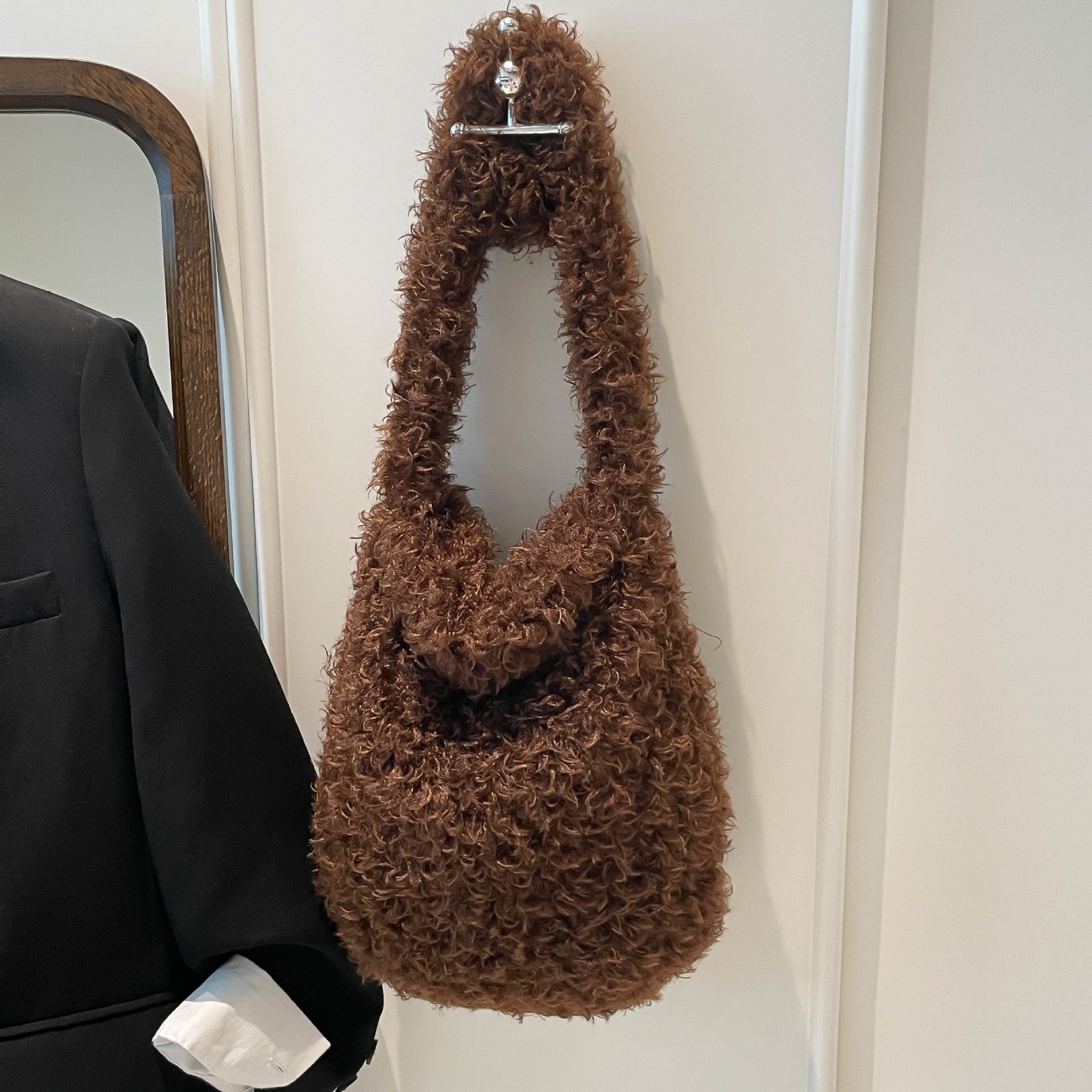 Light Luxury Plush Shoulder Bag for Women