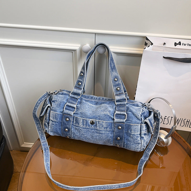 Denim Armpit Bag Large Capacity Travel Casual Messenger Bag