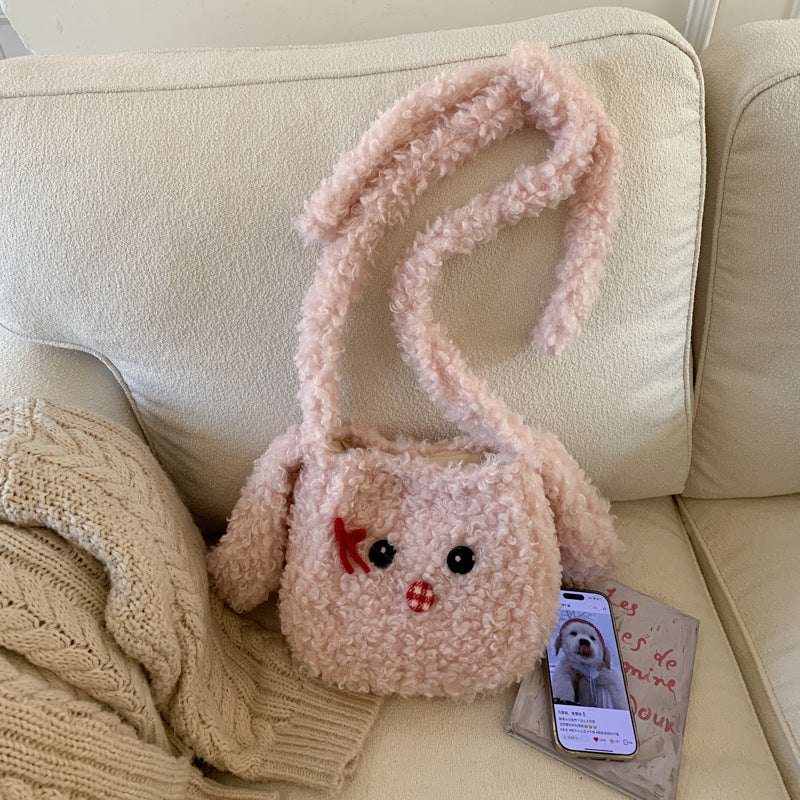 Cute Plush Puppy Shoulder Bag for Girls