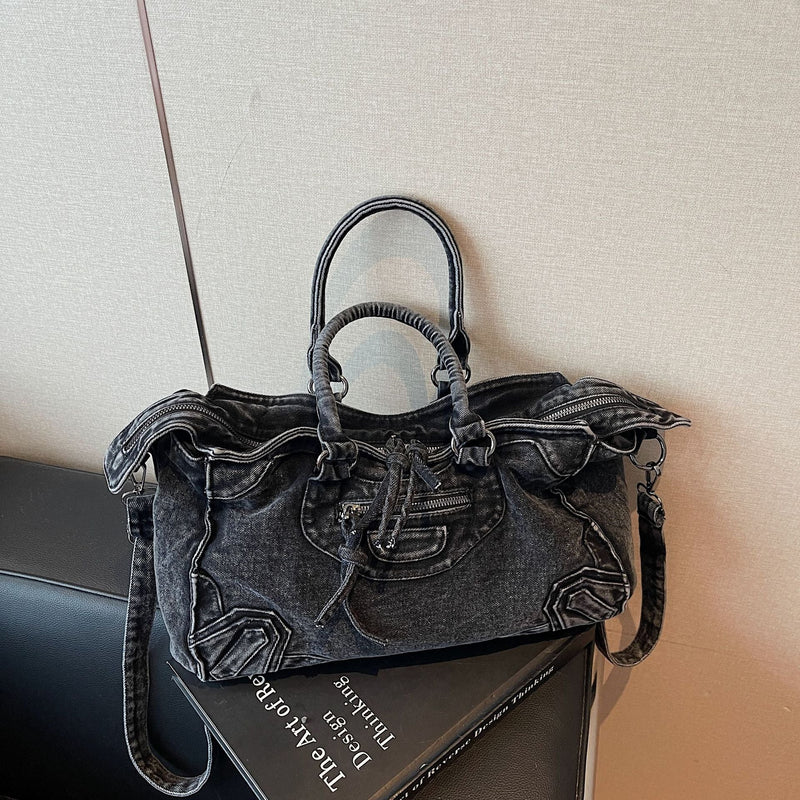 Personalized Denim Shoulder Bag - Classic Retro Messenger