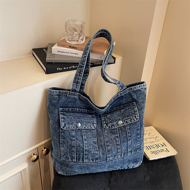 Personality Denim Commuter Bag Large Capacity Casual Tote