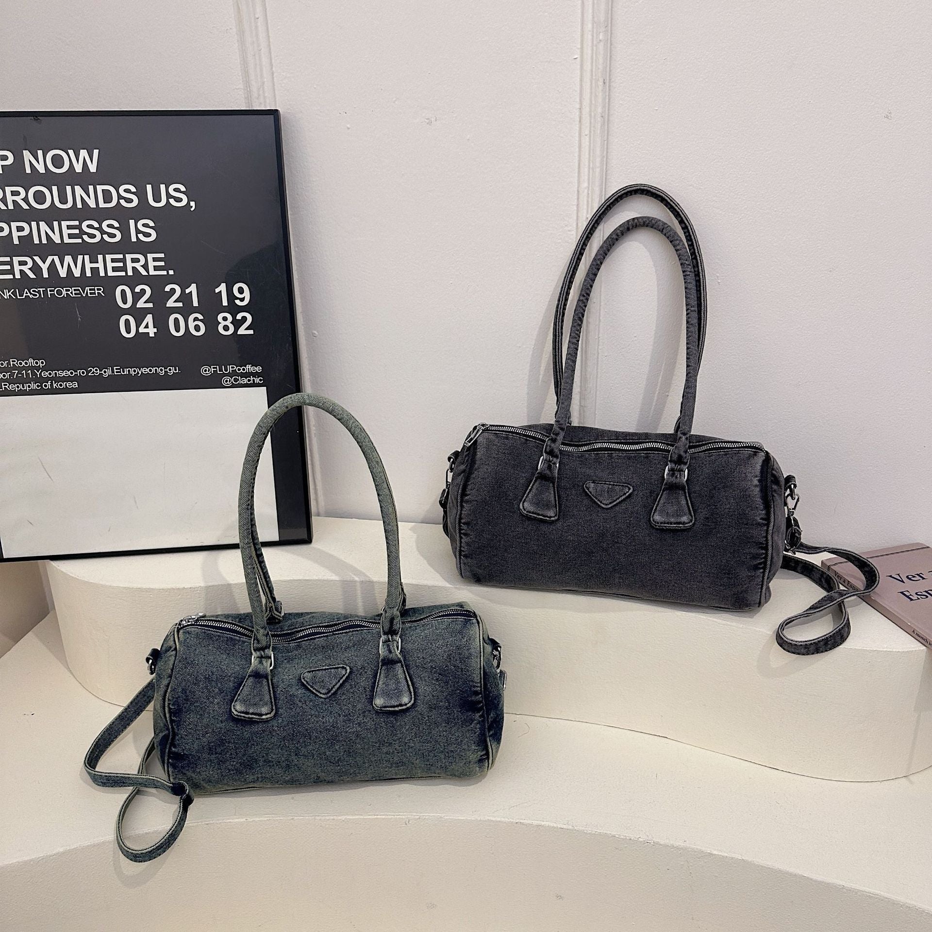 Versatile Women's Large-Capacity Denim Shoulder Bag