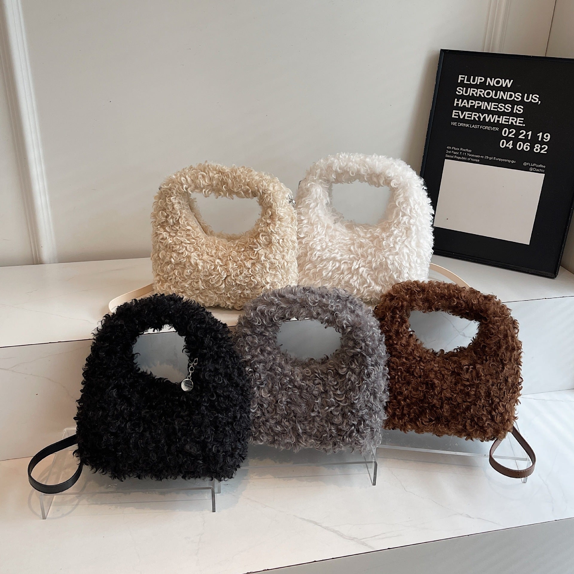 Cute Plush Shoulder Bag Fashion Trend Commuter Messenger