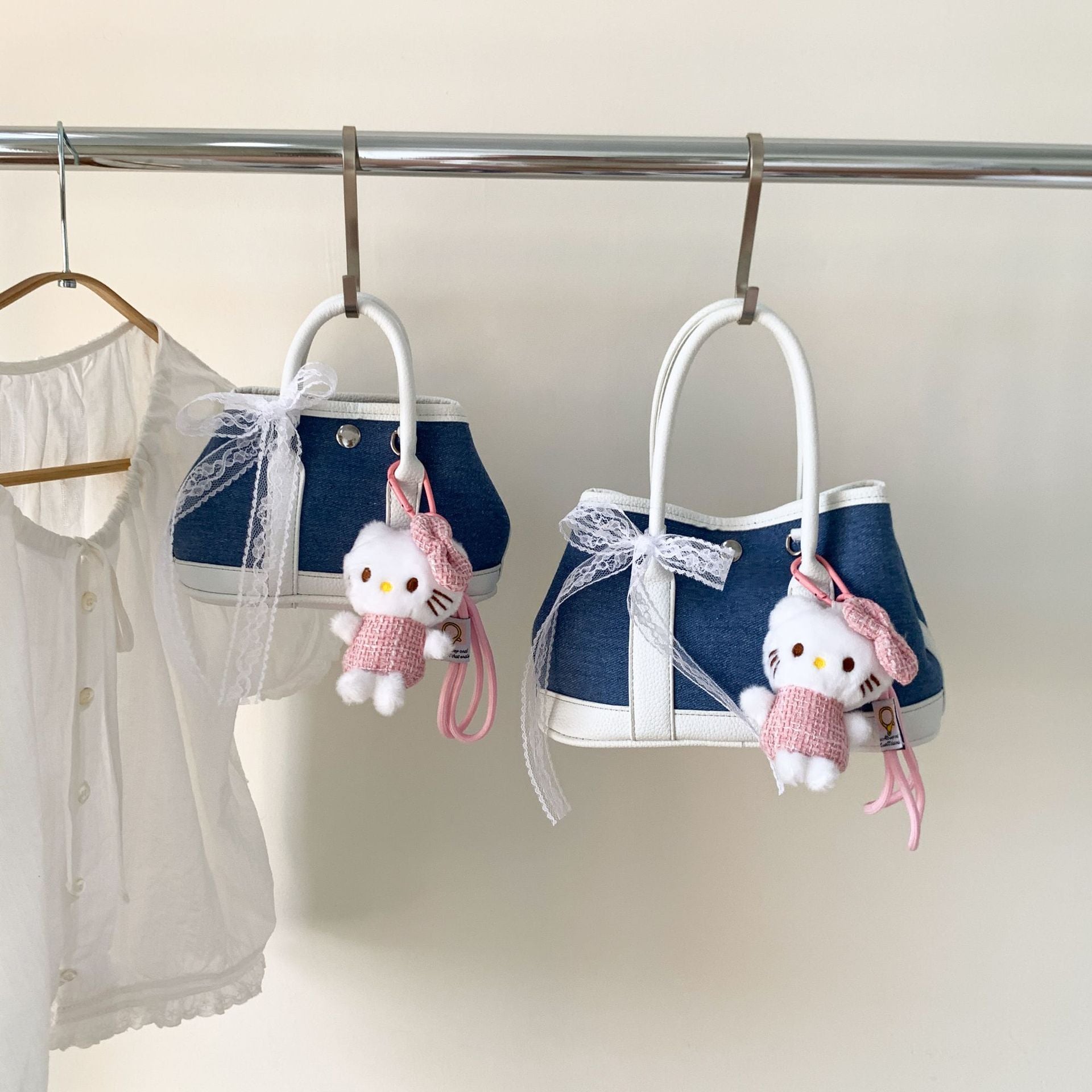 Dongdaemun Denim Mini Tote Shoulder Bag