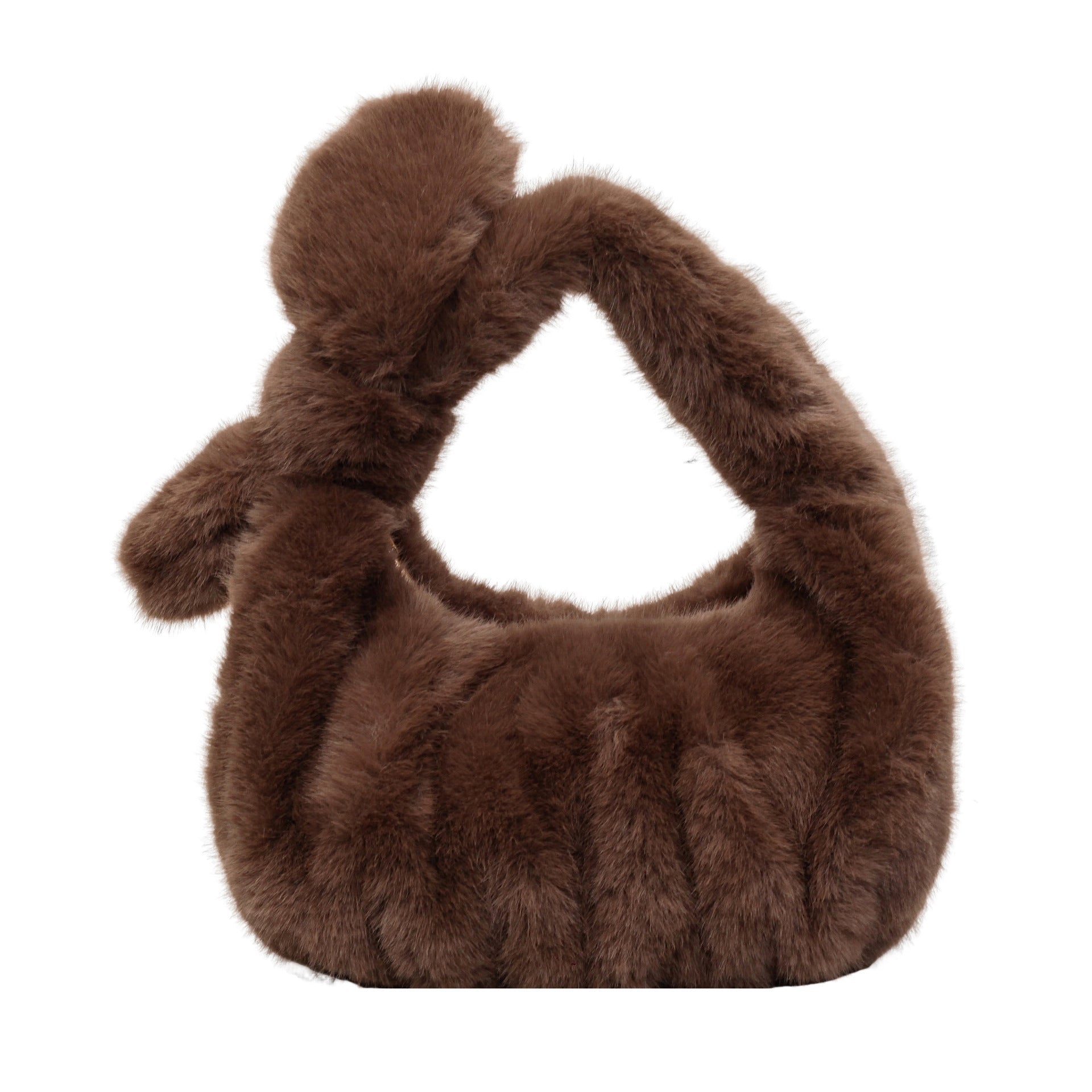 Plush Pleated Hand Cloud Bag Solid Color Hair Bag