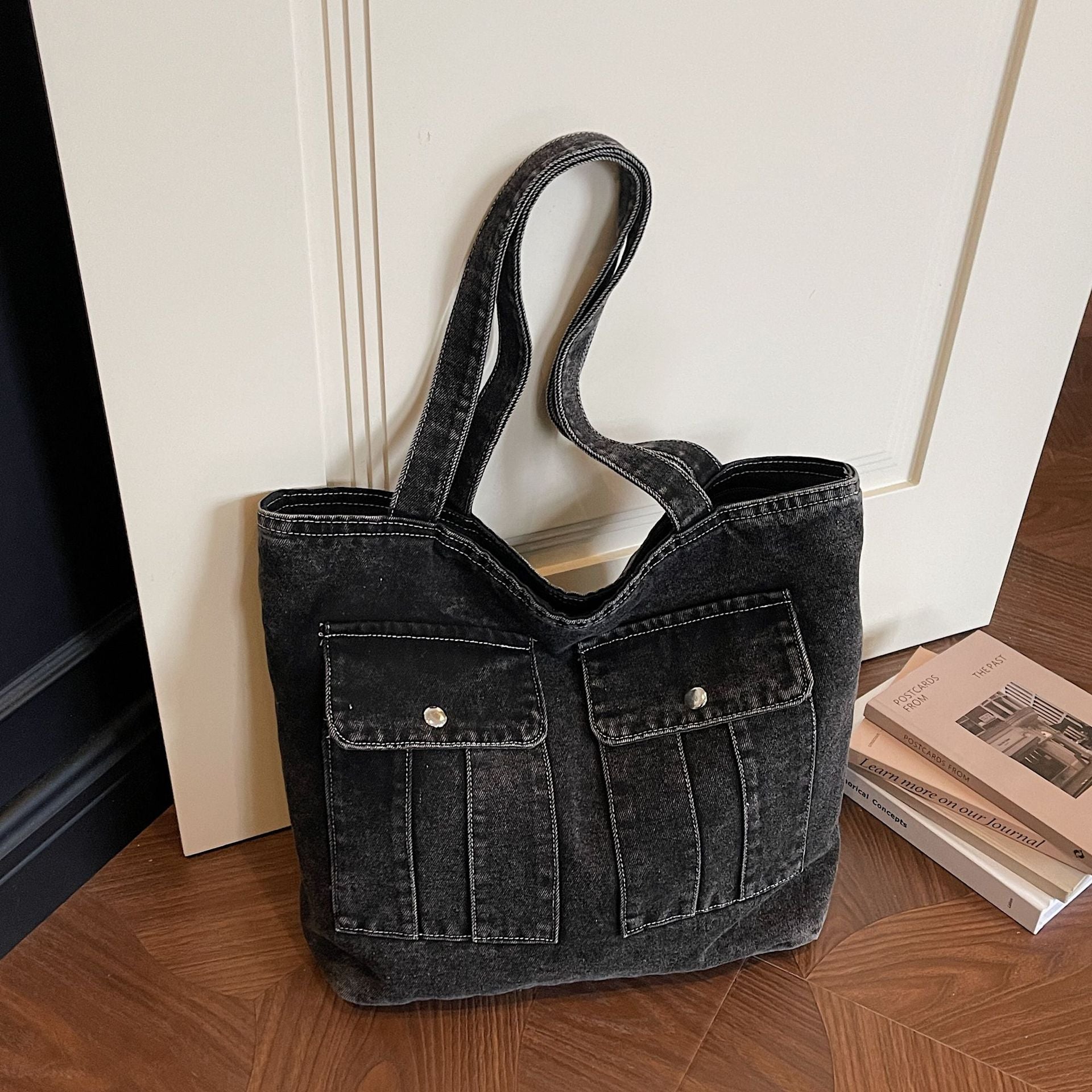 Personality Denim Commuter Bag Large Capacity Casual Tote